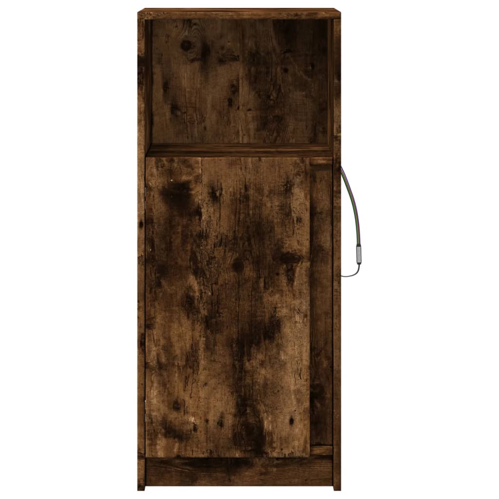Credenza con LED Rovere Fumo 42,5x34x100cm in Legno Multistrato - homemem39