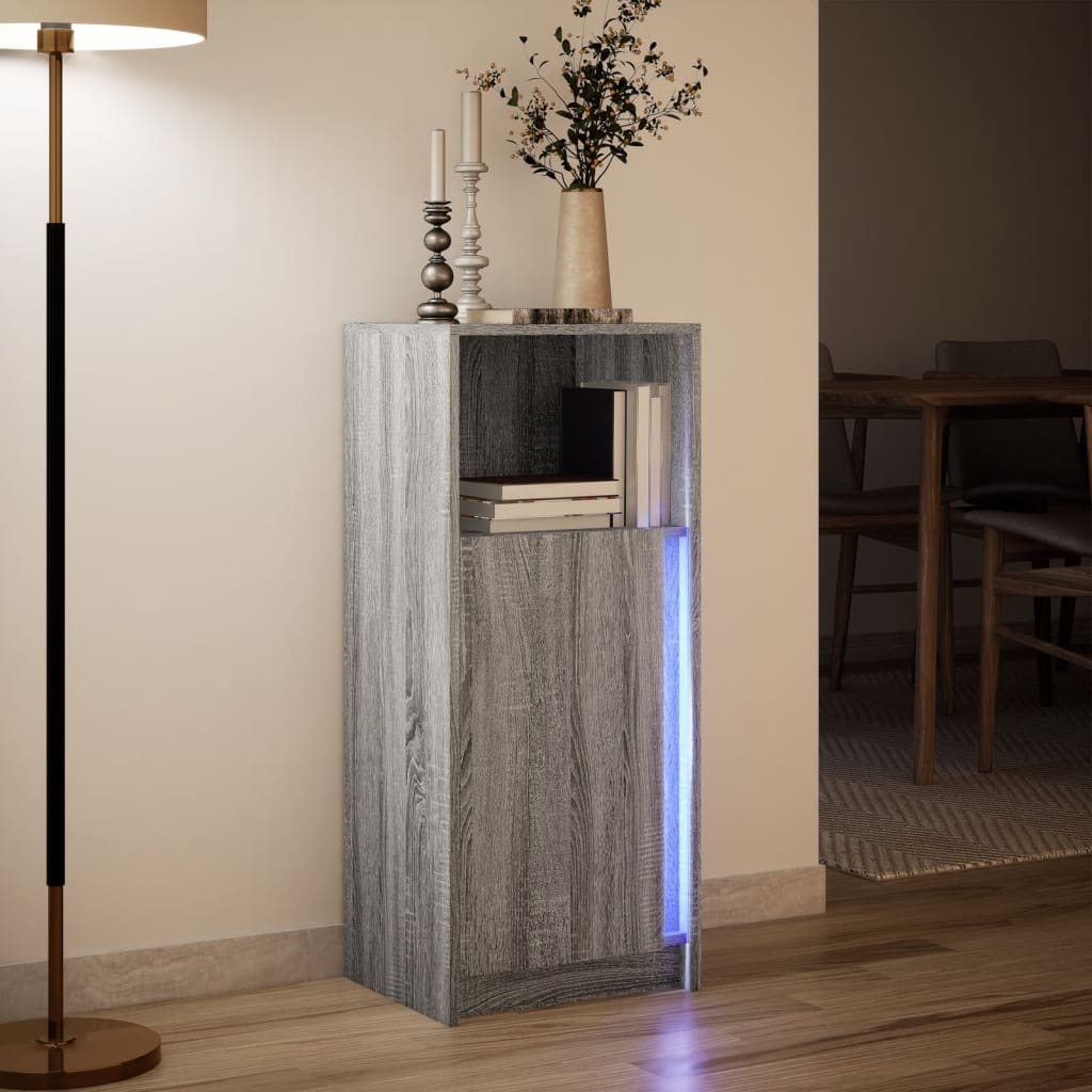 Credenza con LED Grigio Sonoma 42,5x34x100 cm Legno Multistrato - homemem39