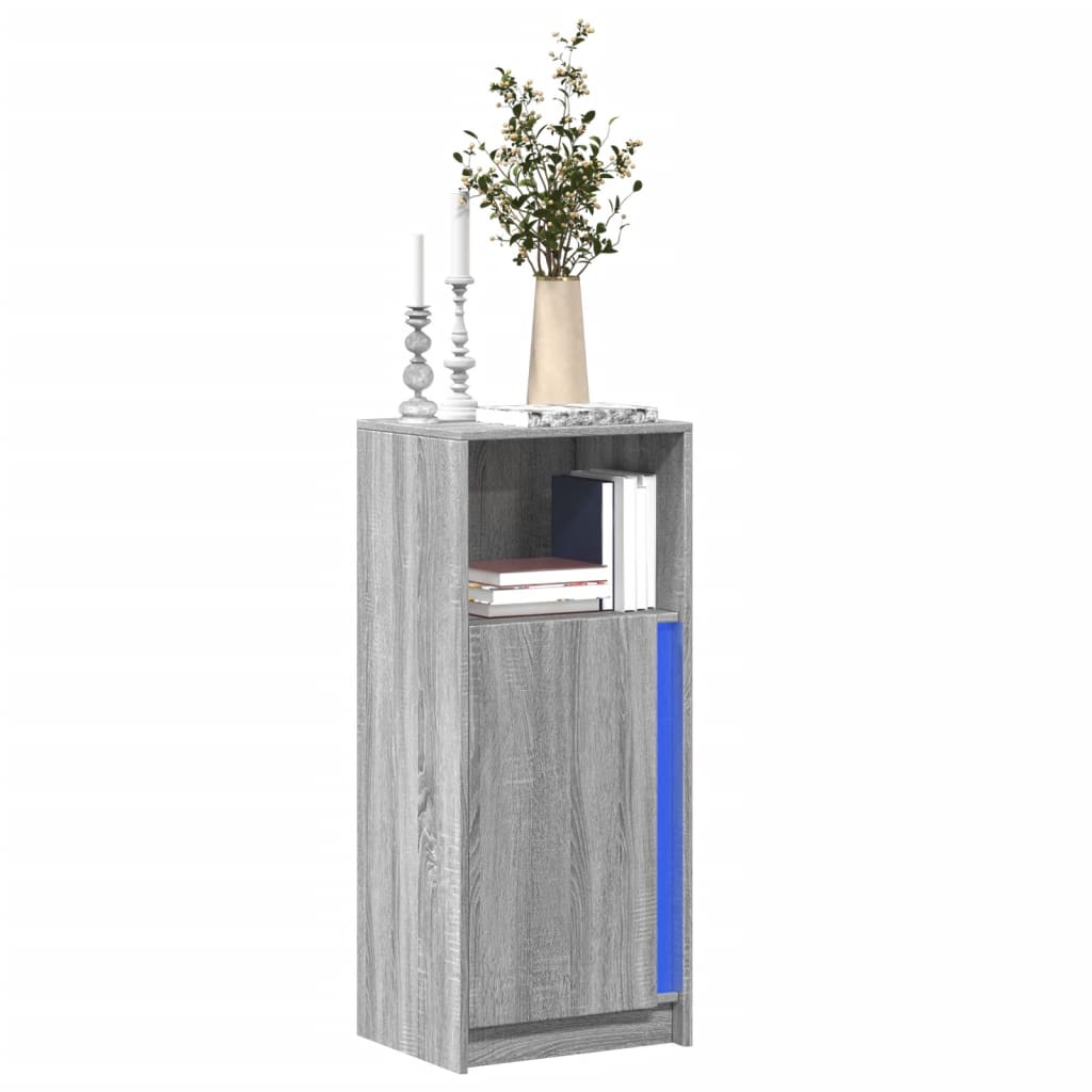 Credenza con LED Grigio Sonoma 42,5x34x100 cm Legno Multistrato - homemem39