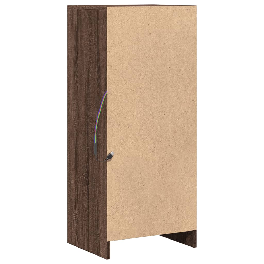 Credenza con LED Rovere Marrone 42,5x34x100cm Legno Multistrato - homemem39