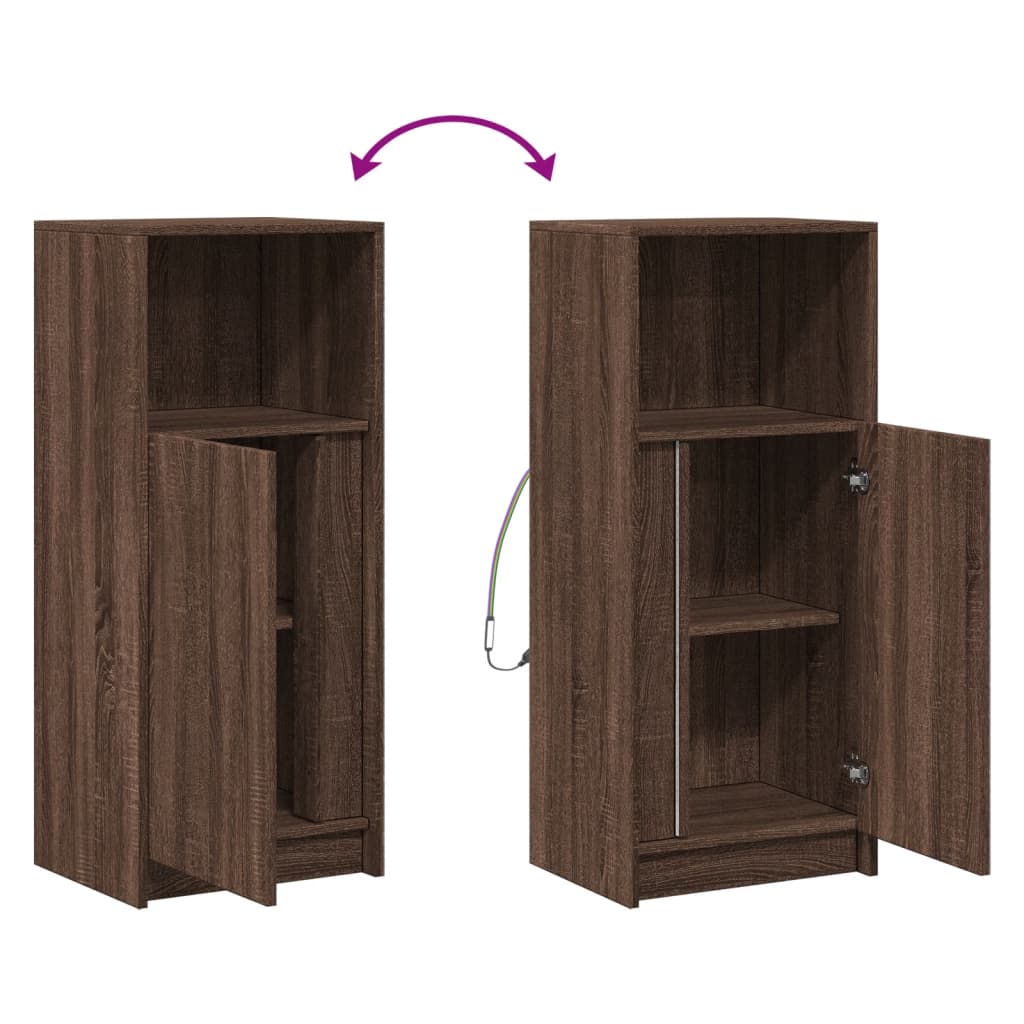 Credenza con LED Rovere Marrone 42,5x34x100cm Legno Multistrato - homemem39