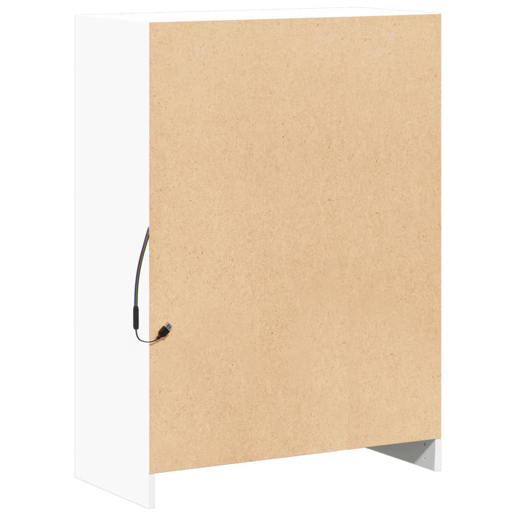 Credenza con LED Bianca 72x34x100 cm in Legno Multistrato - homemem39