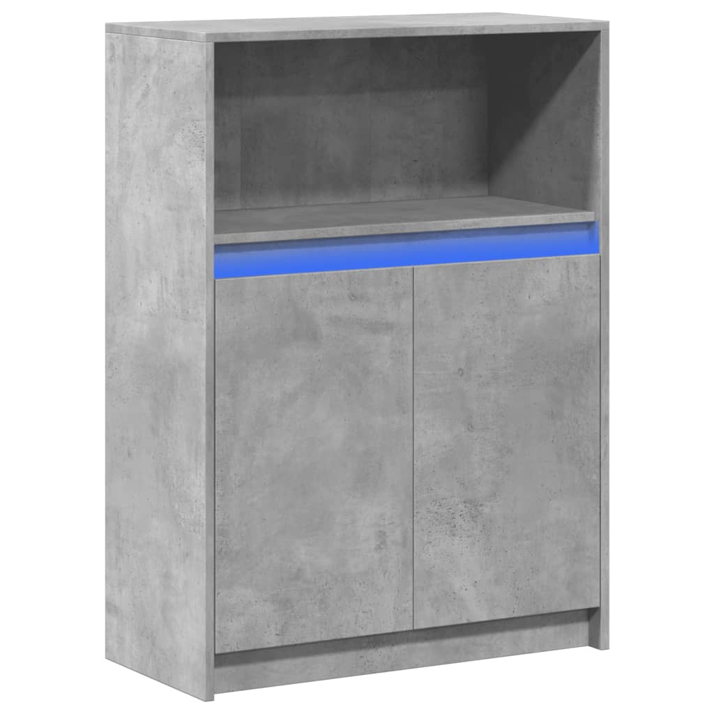 Credenza con LED Grigio Cemento 72x34x100 cm Legno Multistrato - homemem39