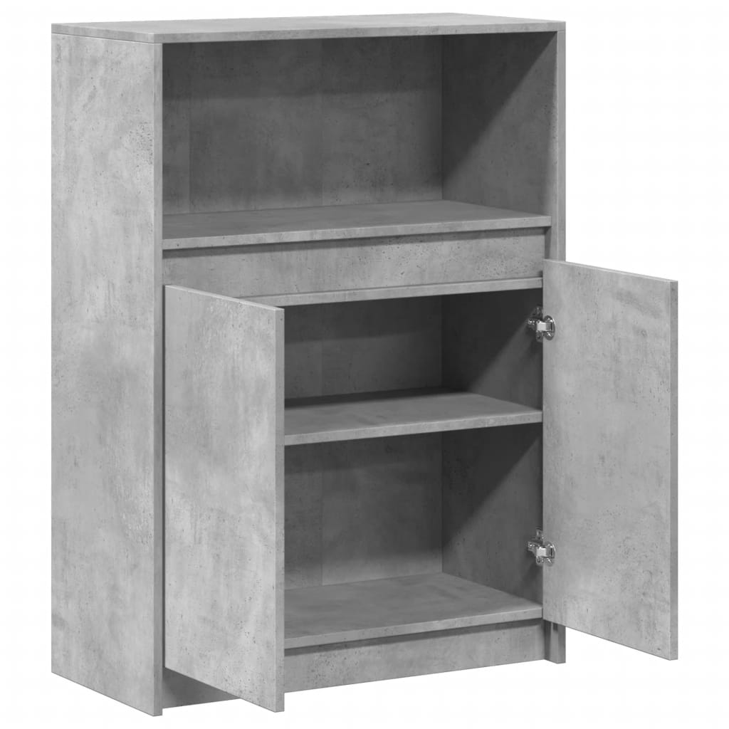 Credenza con LED Grigio Cemento 72x34x100 cm Legno Multistrato - homemem39