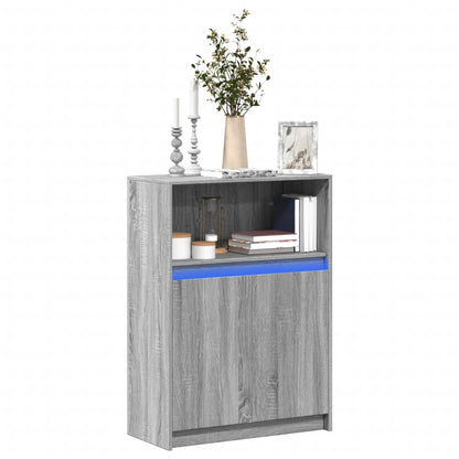 Credenza con LED Grigio Sonoma 72x34x100cm in Legno Multistrato - homemem39
