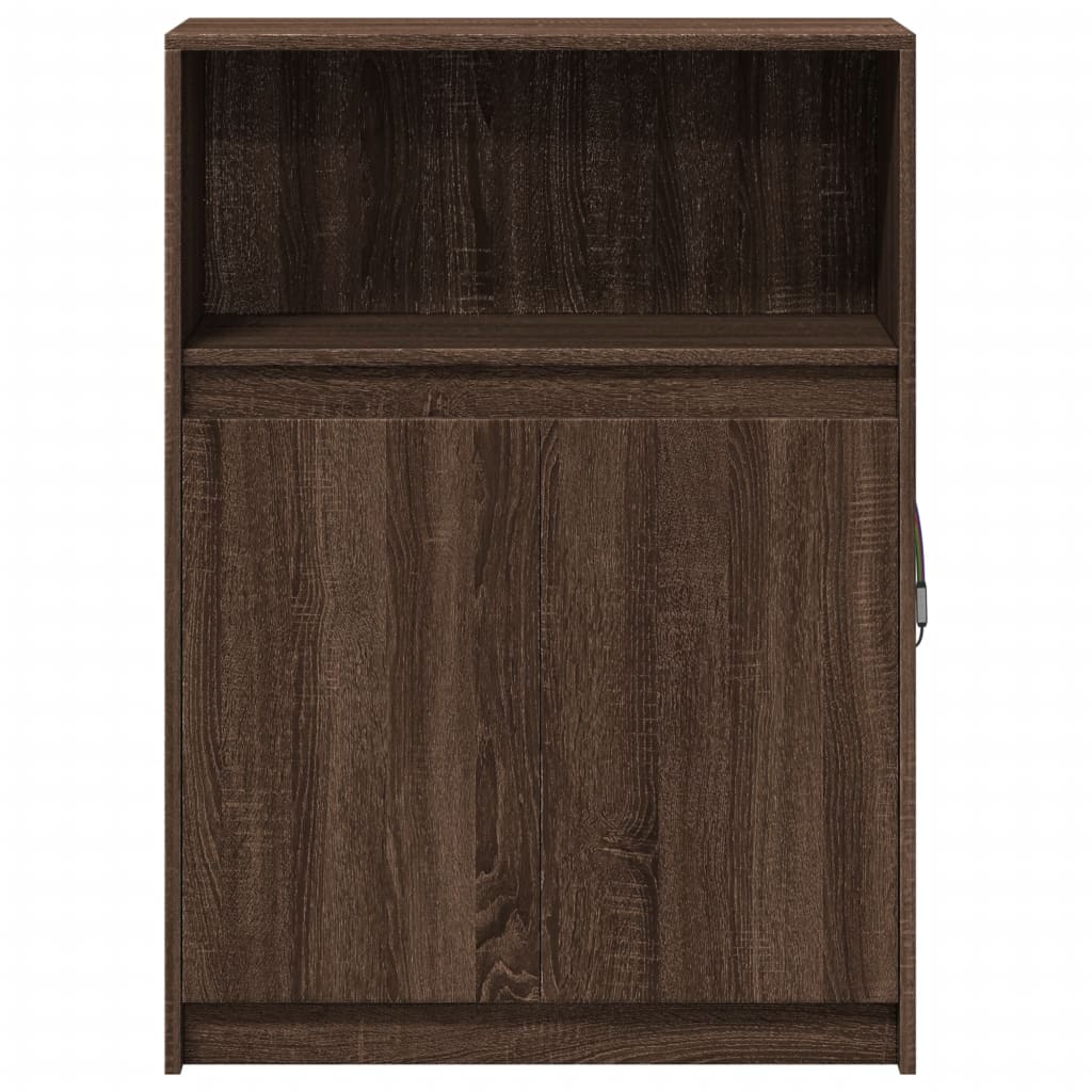 Credenza con LED Rovere Marrone 72x34x100 cm Legno Multistrato - homemem39
