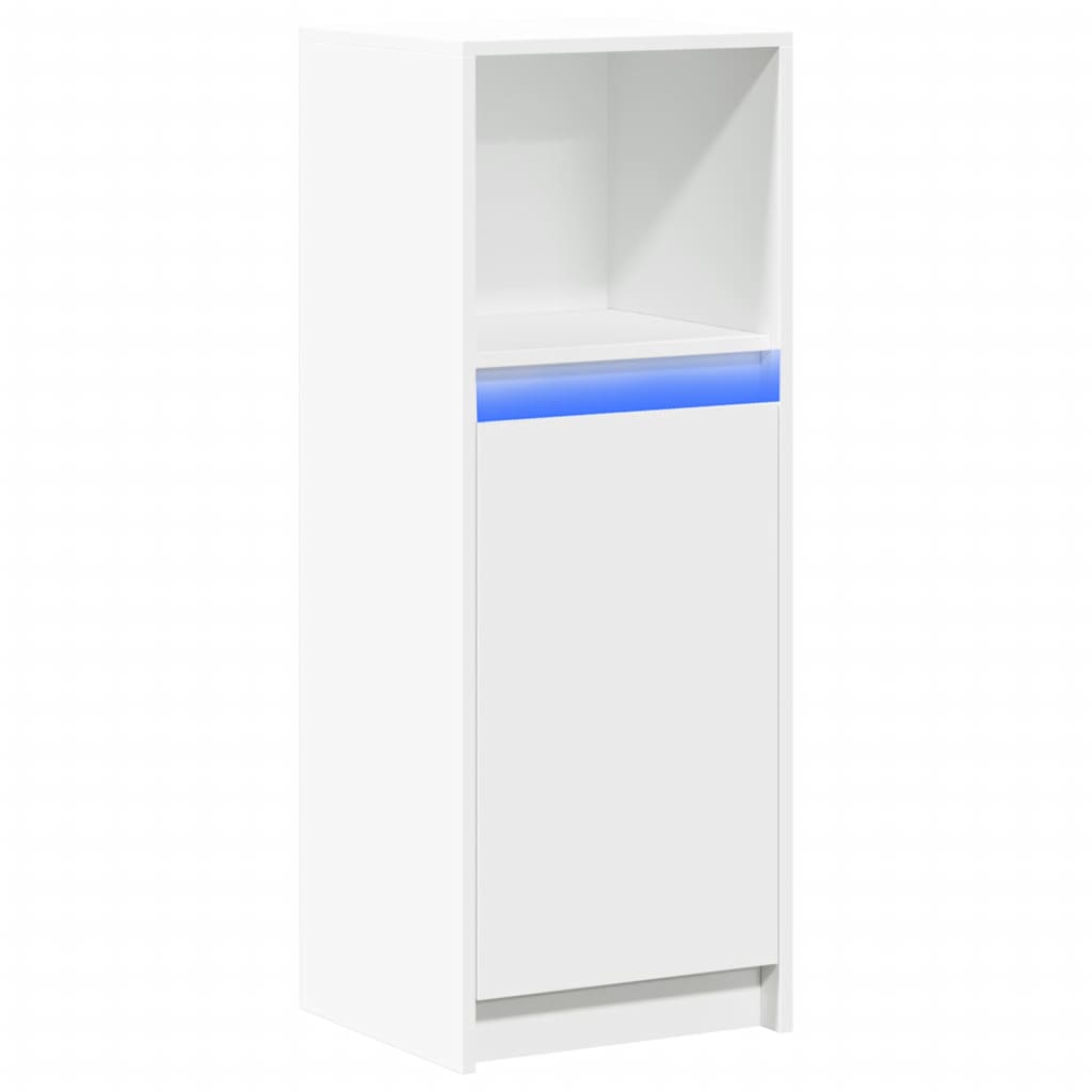 Credenza con LED Bianca 38x34x100 cm in Legno Multistrato - homemem39