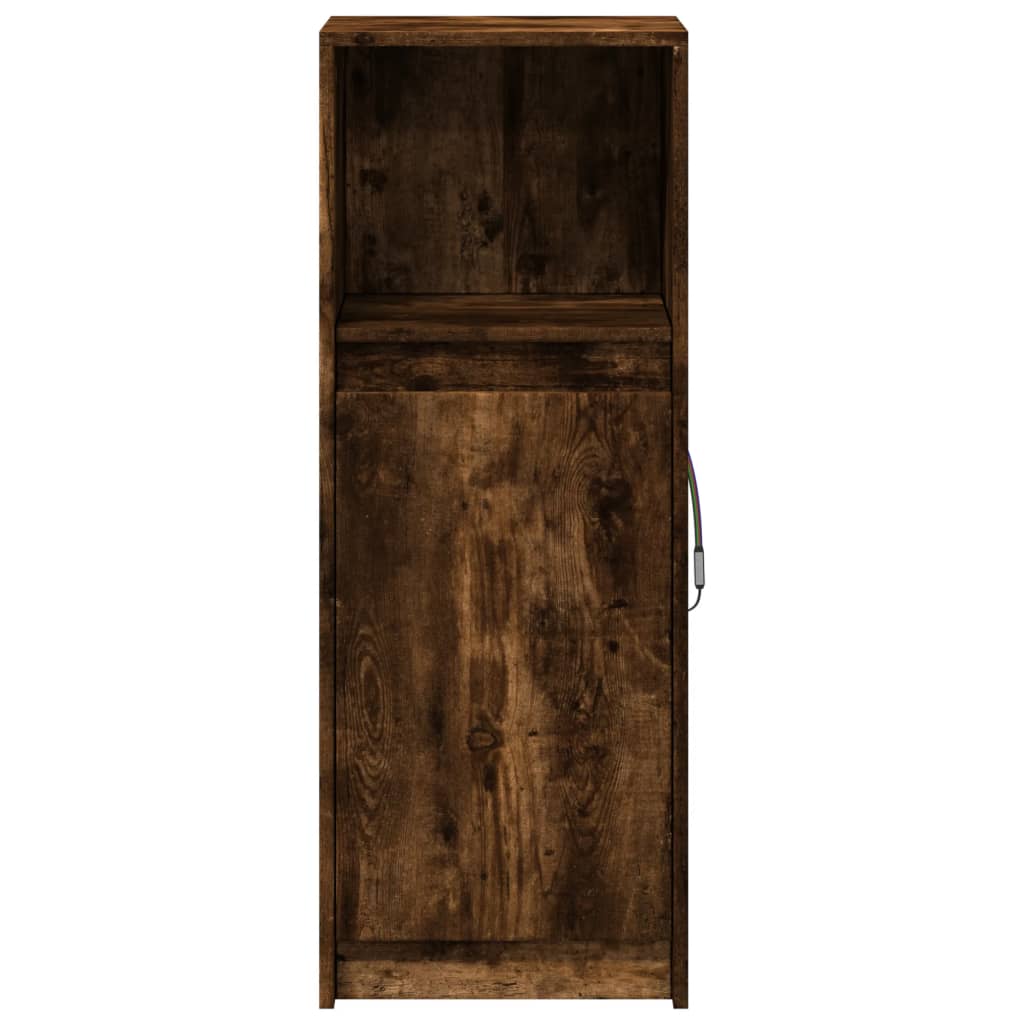 Credenza con LED Rovere Fumo 38x34x100 cm in Legno Multistrato - homemem39