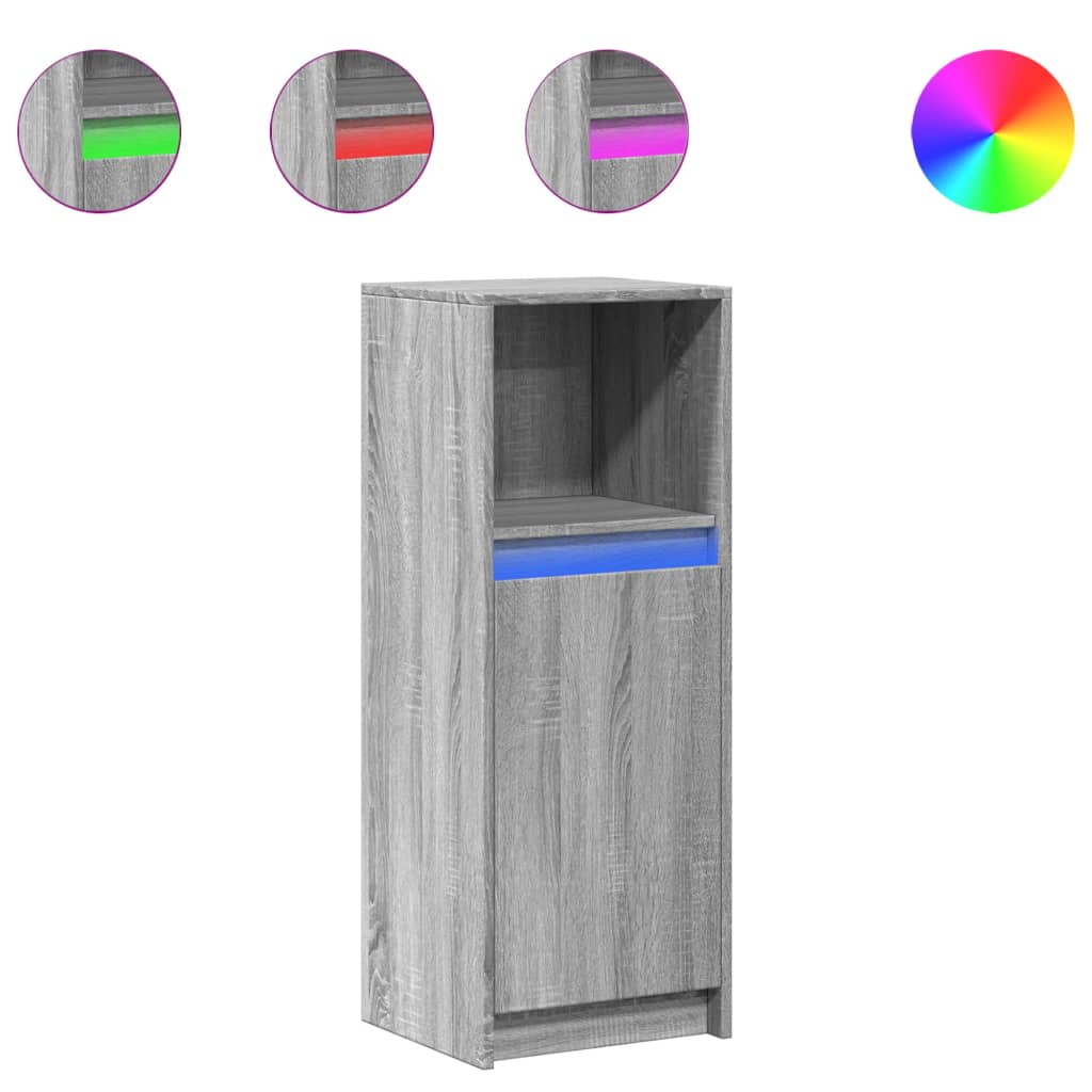 Credenza con LED Grigio Sonoma 38x34x100cm in Legno Multistrato - homemem39