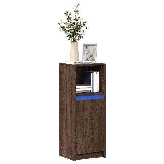 Credenza con LED Rovere Marrone 38x34x100 cm Legno Multistrato