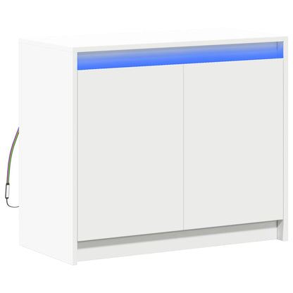 Credenza con LED Bianca 72x34x61 cm in Legno Multistrato - homemem39