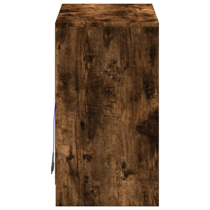 Credenza con LED Rovere Fumo 72x34x61 cm in Legno Multistrato - homemem39