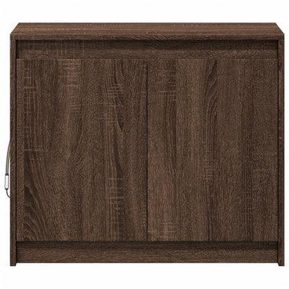Credenza con LED Rovere Marrone 72x34x61 cm Legno Multistrato - homemem39