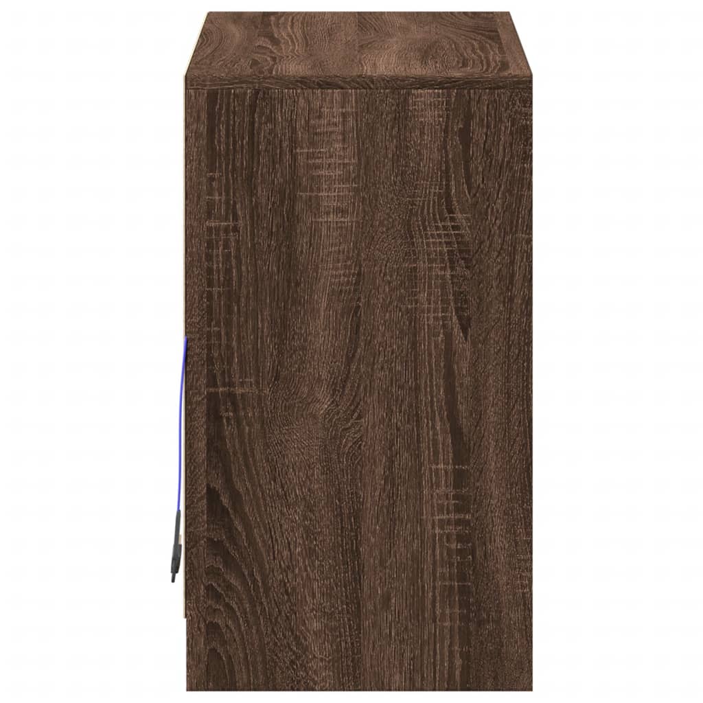 Credenza con LED Rovere Marrone 72x34x61 cm Legno Multistrato - homemem39
