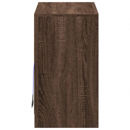 Credenza con LED Rovere Marrone 72x34x61 cm Legno Multistrato - homemem39