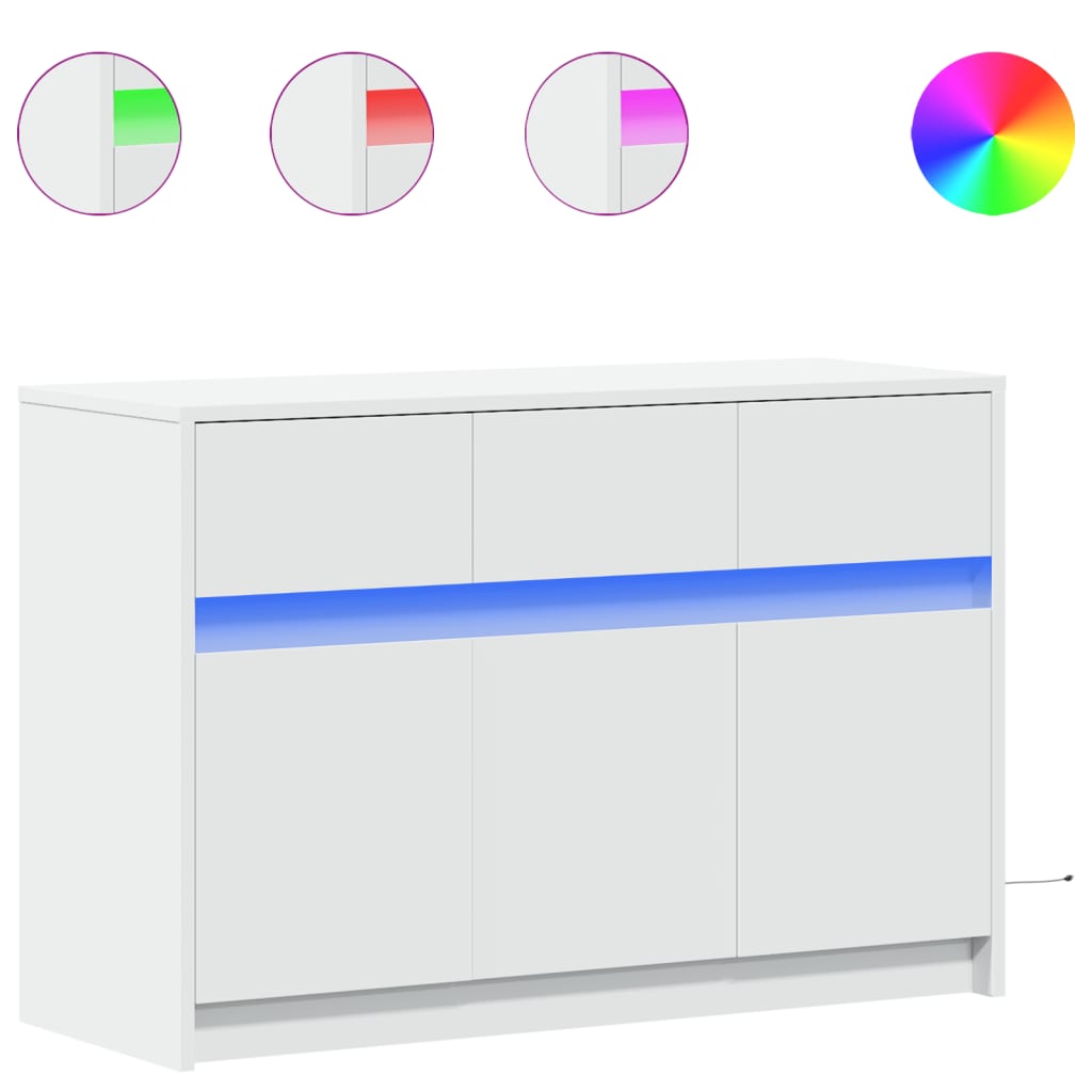Mobile Porta TV con LED Bianco 91x34x61 cm in Truciolato