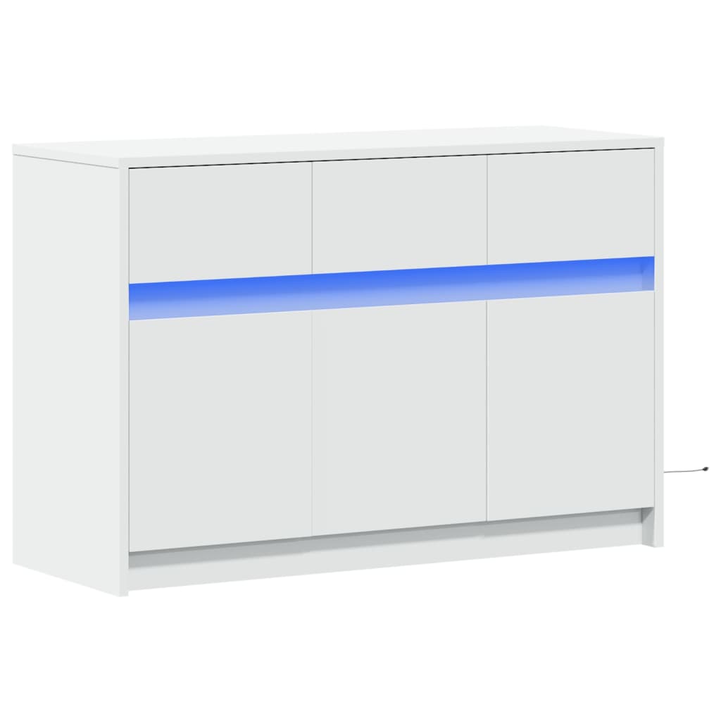 Mobile Porta TV con LED Bianco 91x34x61 cm in Truciolato