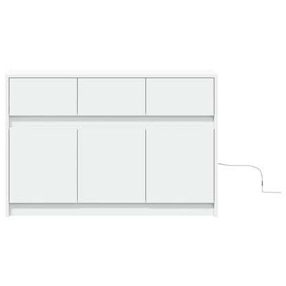 Mobile Porta TV con LED Bianco 91x34x61 cm in Truciolato