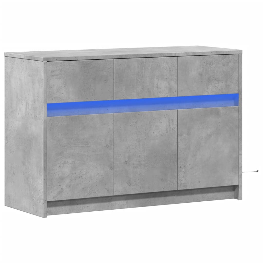 Mobile Porta TV con LED Grigio Cemento 91x34x61 cm Truciolato | homemem39