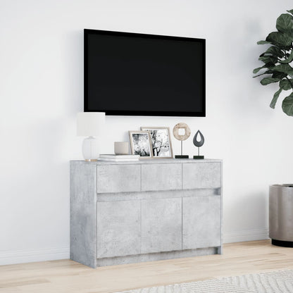 Mobile Porta TV con LED Grigio Cemento 91x34x61 cm Truciolato
