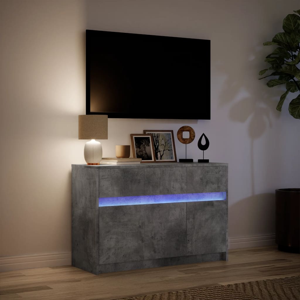 Mobile Porta TV con LED Grigio Cemento 91x34x61 cm Truciolato | homemem39