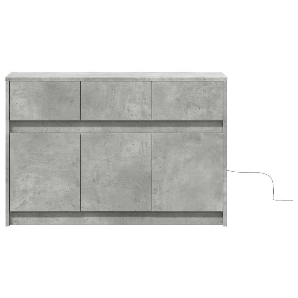 Mobile Porta TV con LED Grigio Cemento 91x34x61 cm Truciolato