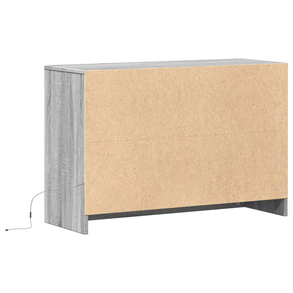 Mobile Porta TV con LED Grigio Sonoma 91x34x61 cm in Truciolato | homemem39