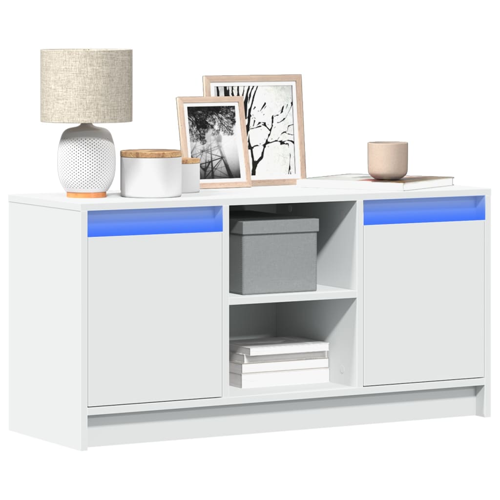 Mobile Porta TV con LED Bianco 100x34x50 cm in Truciolato - homemem39