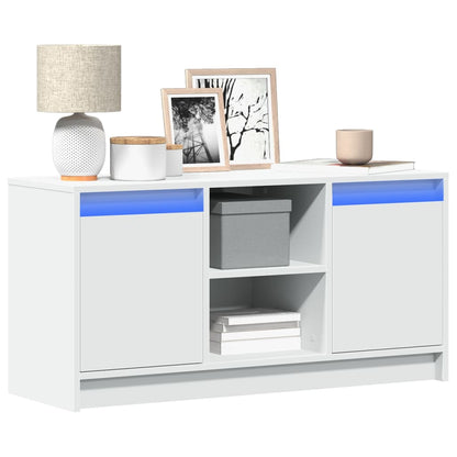 Mobile Porta TV con LED Bianco 100x34x50 cm in Truciolato - homemem39