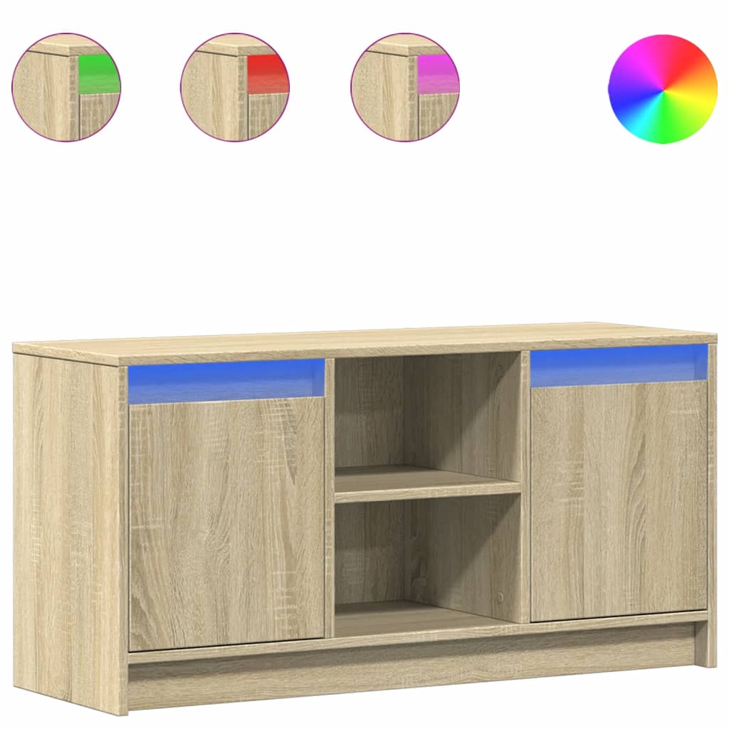 Mobile Porta TV con LED Rovere Sonoma 100x34x50cm in Truciolato
