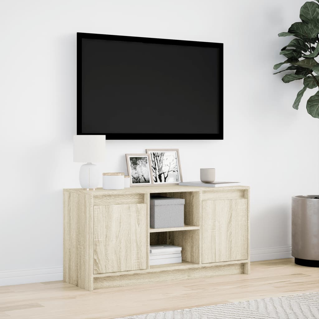 Mobile Porta TV con LED Rovere Sonoma 100x34x50cm in Truciolato
