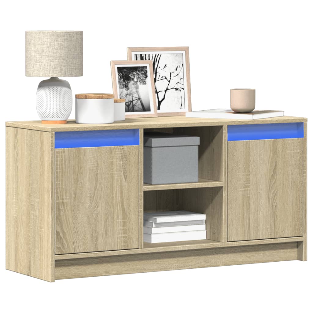 Mobile Porta TV con LED Rovere Sonoma 100x34x50cm in Truciolato | homemem39