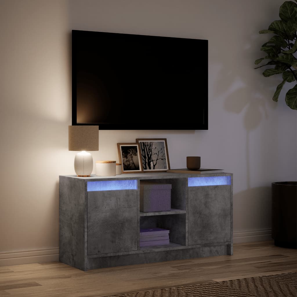 Mobile Porta TV con LED Grigio Cemento 100x34x50 cm Truciolato - homemem39