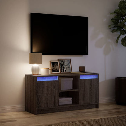Mobile Porta TV con LED Rovere Marrone 100x34x50 cm Truciolato - homemem39