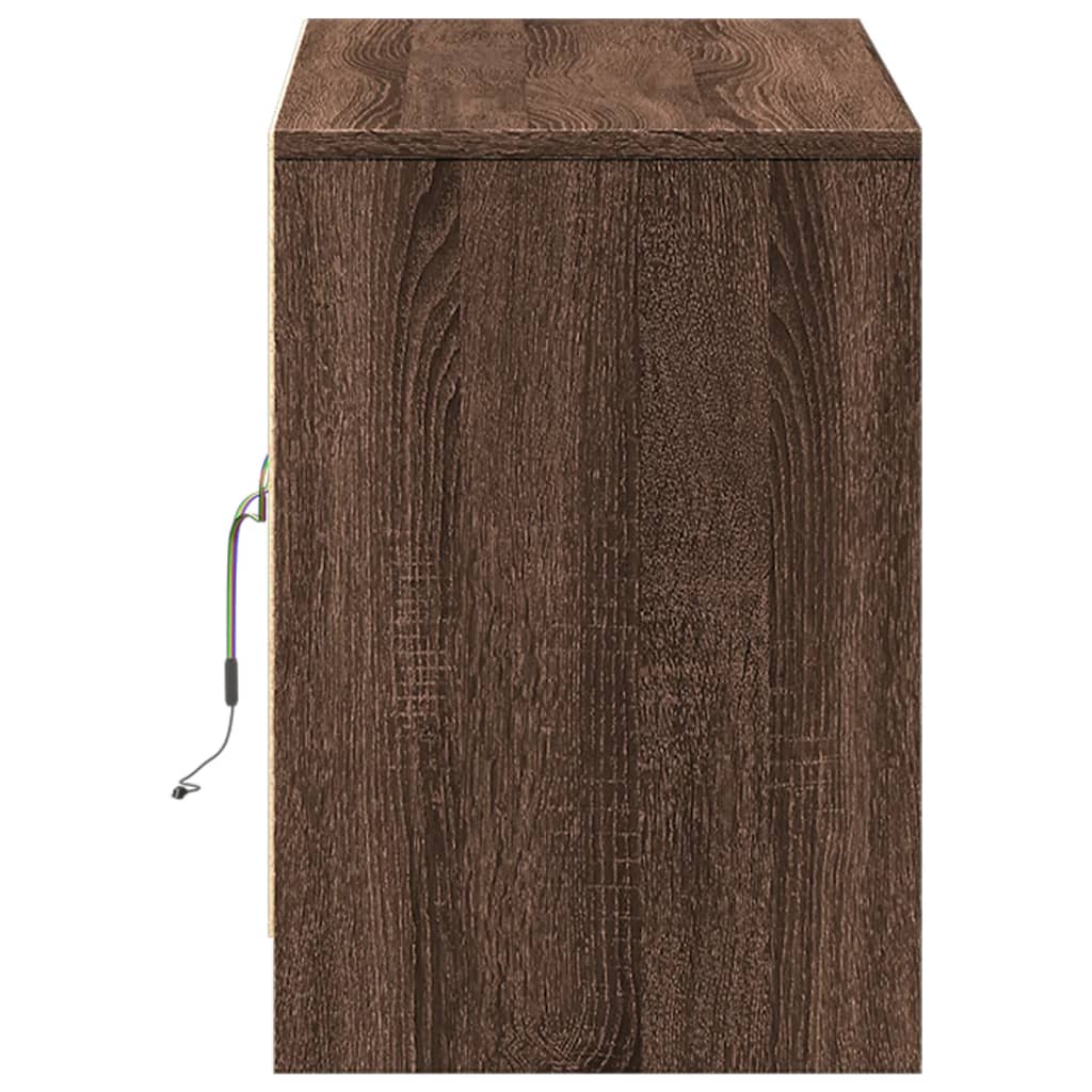 Mobile Porta TV con LED Rovere Marrone 100x34x50 cm Truciolato - homemem39