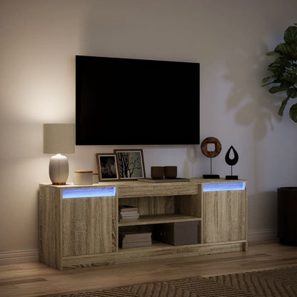 Mobile Porta TV con LED Rovere Sonoma 139,5x34x50 cm Truciolato - homemem39