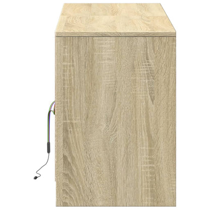 Mobile Porta TV con LED Rovere Sonoma 139,5x34x50 cm Truciolato - homemem39