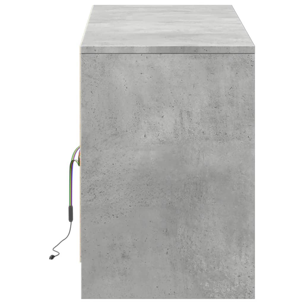 Mobile Porta TV con LED Grigio Cemento 139,5x34x50cm Truciolato - homemem39