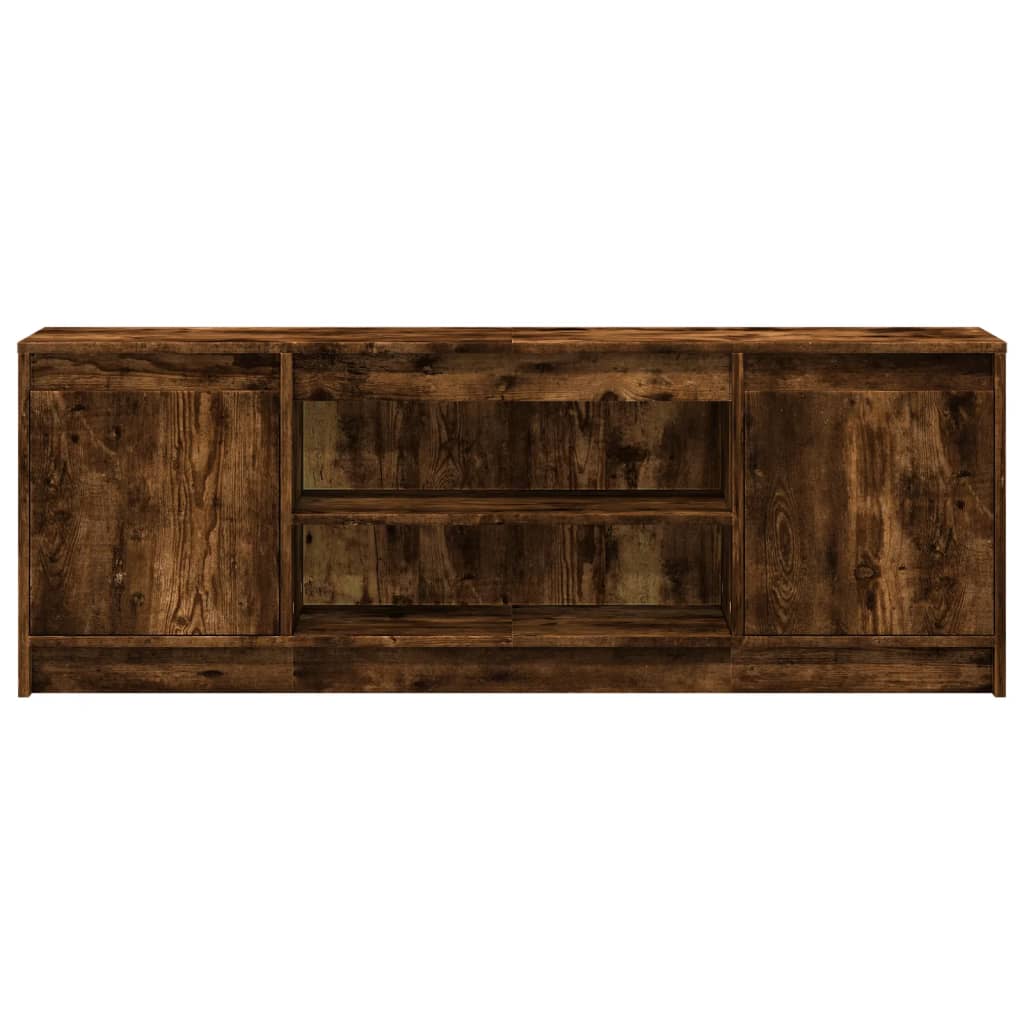 Mobile Porta TV con LED Rovere Fumo 139,5x34x50cm in Truciolato - homemem39