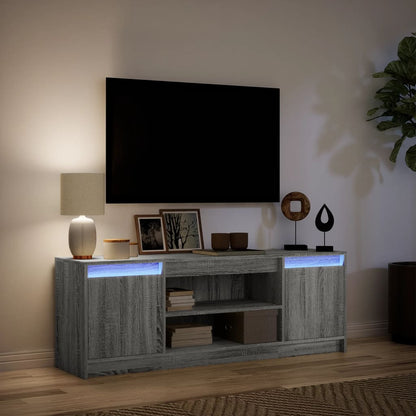 Mobile Porta TV con LED Grigio Sonoma 139,5x34x50 cm Truciolato - homemem39