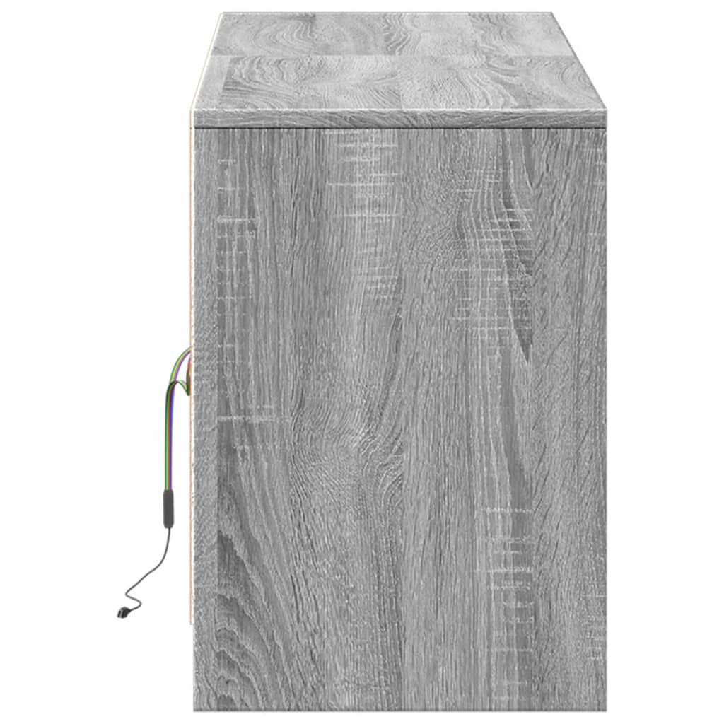 Mobile Porta TV con LED Grigio Sonoma 139,5x34x50 cm Truciolato - homemem39
