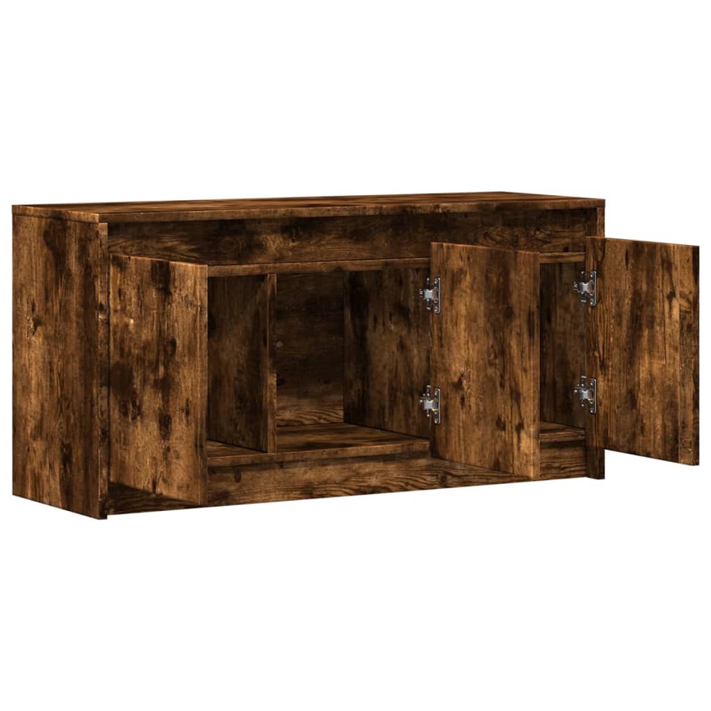 Mobile Porta TV con LED Rovere Fumo 100x34x50 cm in Truciolato