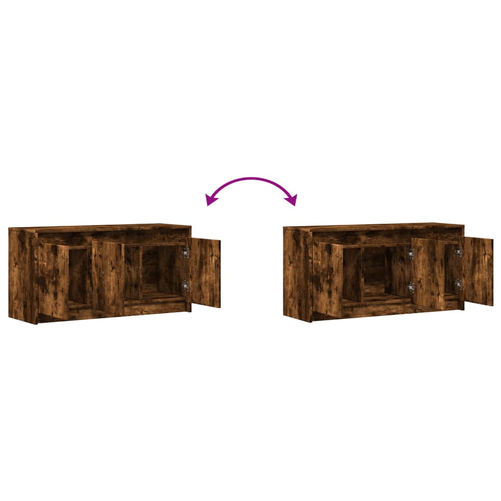 Mobile Porta TV con LED Rovere Fumo 100x34x50 cm in Truciolato