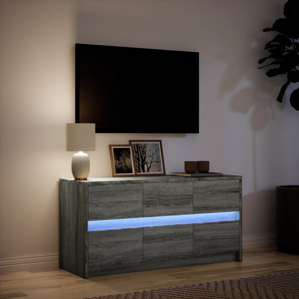 Mobile Porta TV con LED Grigio Sonoma 100x34x50cm in Truciolato - homemem39