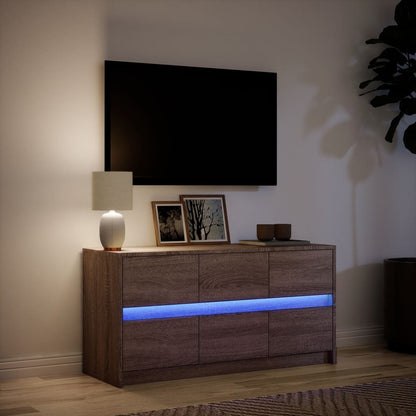 Mobile Porta TV con LED Rovere Marrone 100x34x50 cm Truciolato - homemem39