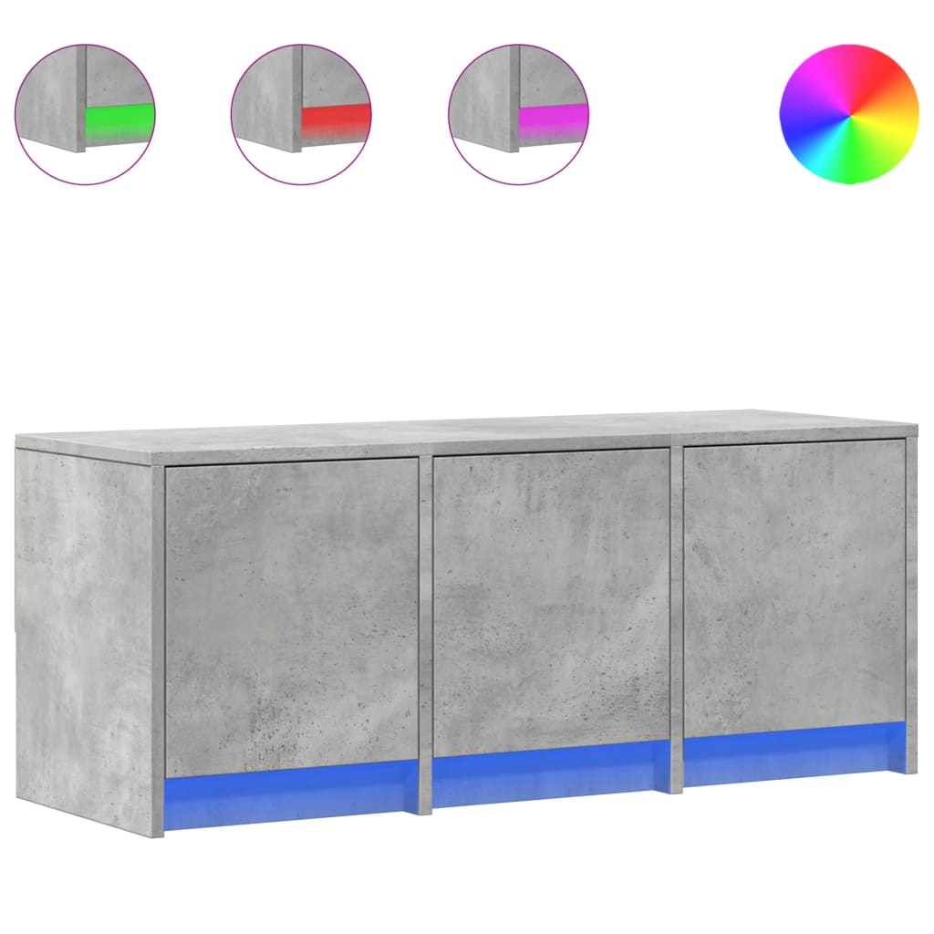 Mobile Porta TV con LED Grigio Cemento 97x34x40 cm Truciolato - homemem39