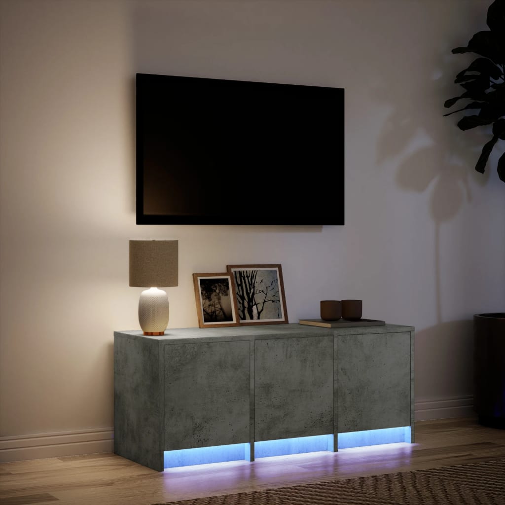 Mobile Porta TV con LED Grigio Cemento 97x34x40 cm Truciolato - homemem39