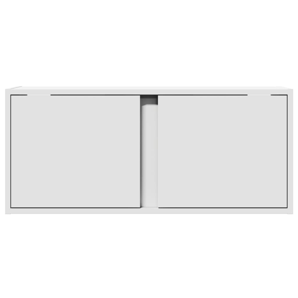 Mobile TV a Parete con Luci LED Bianco 80x31x35 cm - homemem39