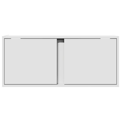 Mobile TV a Parete con Luci LED Bianco 80x31x35 cm - homemem39