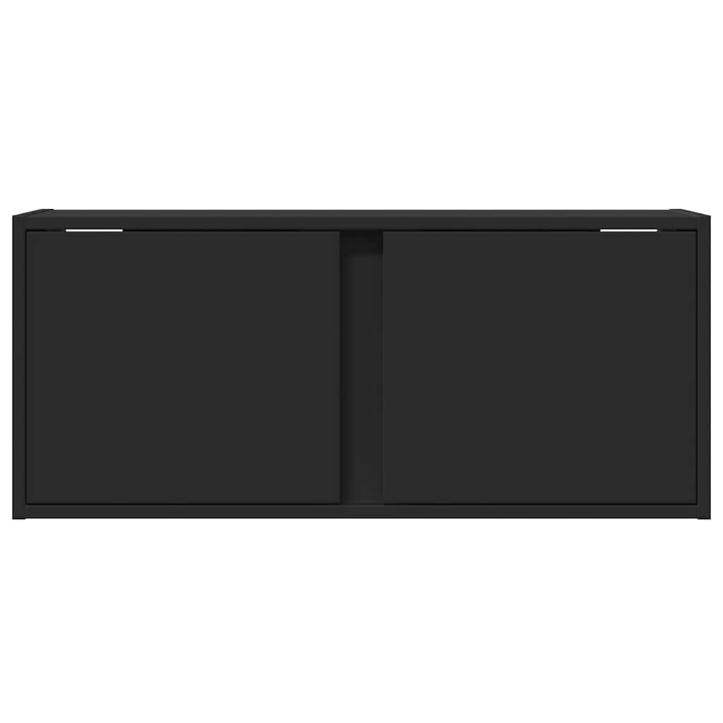 Mobile TV a Parete con Luci LED Nero 80x31x35 cm | homemem39